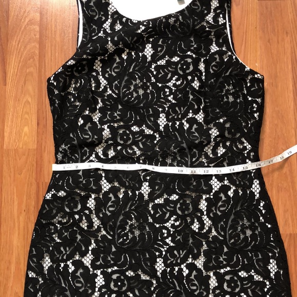 Lauren Ralph Lauren Black White Lace Sleeveless Dress Sz 8 - Picture 8 of 9